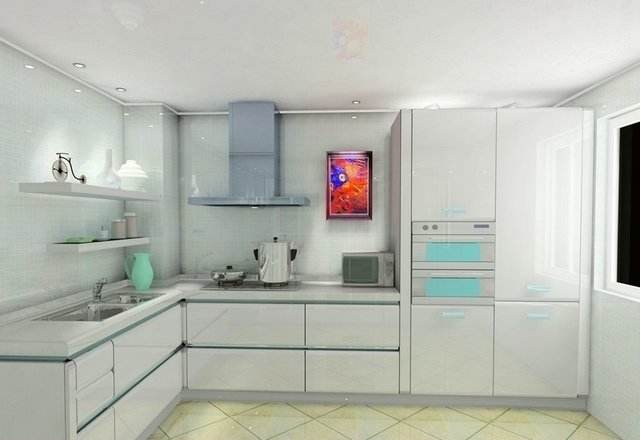 现代风不锈钢整体橱柜